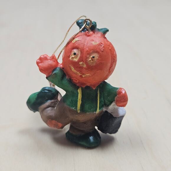 Vintage 1988 NWT Small Halloween Ornaments Witch Ghost Pumpkin Man - Picture 4 of 5